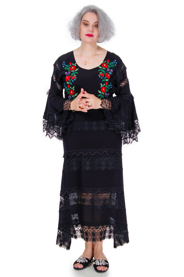 Rochie vascoza cu broderie colorata  Liza Panait Liza Panait Online Boutique